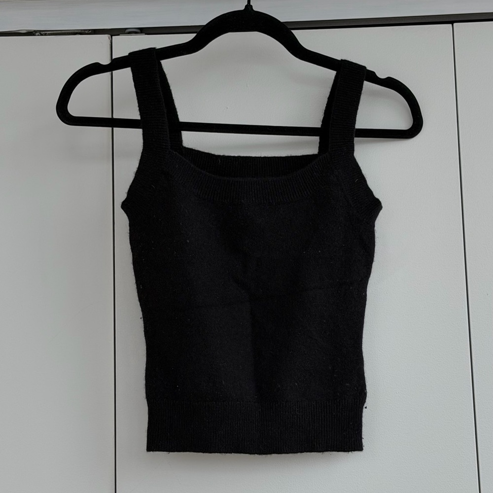 Reformation Black Knit Cashmere Tank Top XS